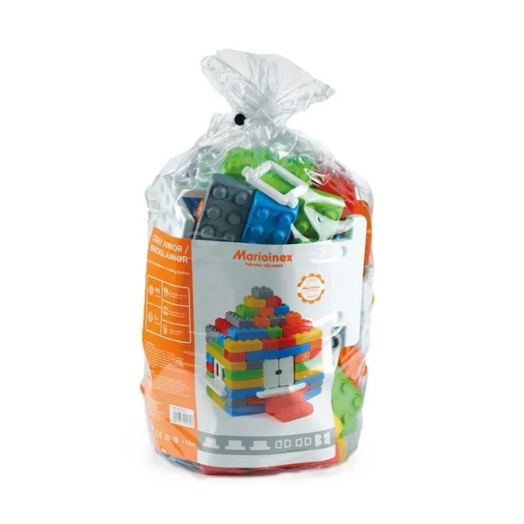 Marioinex, cegły junior, klocki XL z oknami i drzwiami, 90 elementów