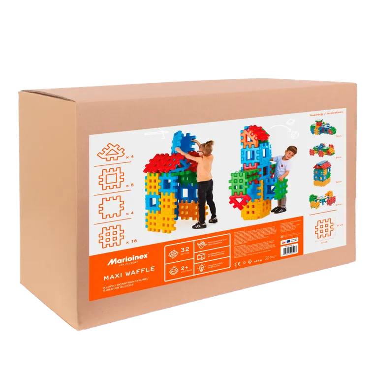 Marioinex, Maxi Waffle, klocki konstrukcyjne XXL, 32 elementy