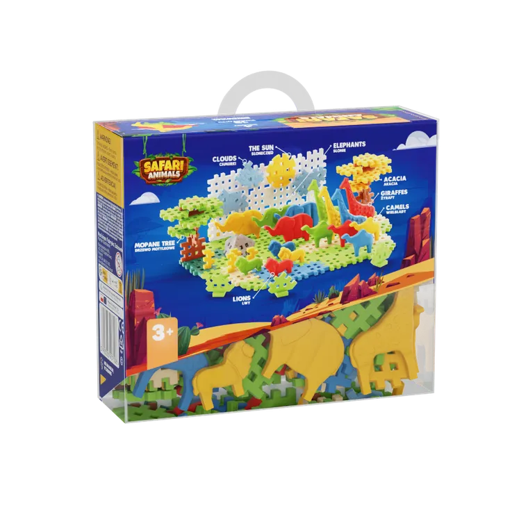 Marioinex, Mini Waffle, Animals Safari, klocki konstrukcyjne, 100 elementów