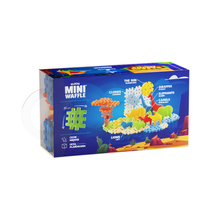 Marioinex, Mini Waffle, Animals Safari, klocki konstrukcyjne, 50 elementów