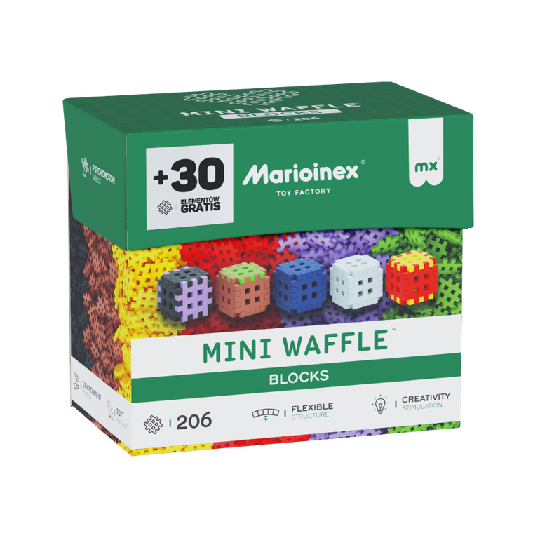 Marioinex, Mini Waffle, Blocks, klocki konstrukcyjne, 206 + 30 elementów gratis
