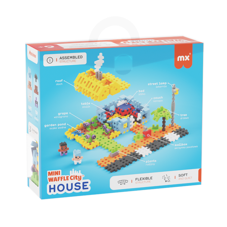 Marioinex, Mini Waffle, City, Dom, klocki konstrukcyjne, 148 elementów
