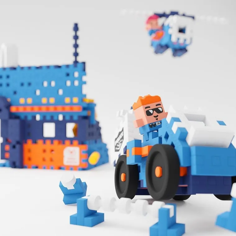 Marioinex, Mini Waffle, City, Posterunek Policji, klocki konstrukcyjne, 280 elementów