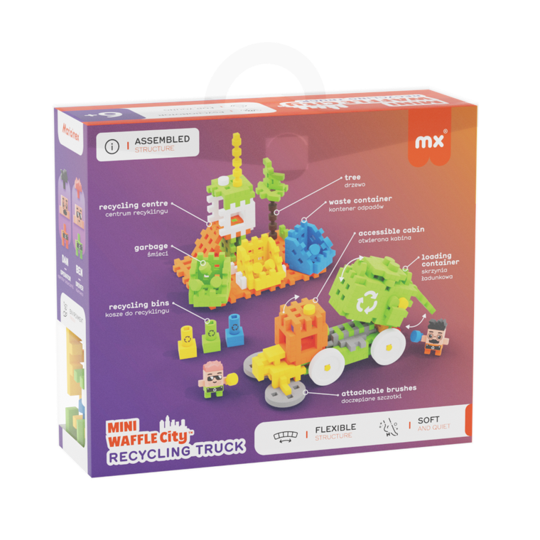 Marioinex, Mini Waffle, City, Śmieciarka, klocki konstrukcyjne, 148 elementów