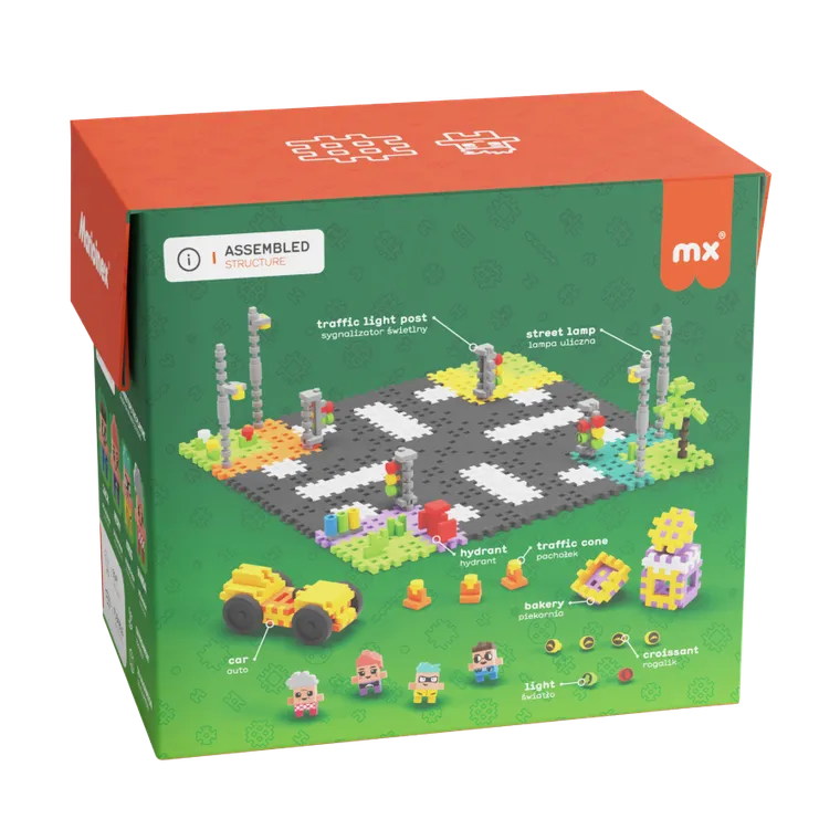 Marioinex, Mini Waffle, City, Ulica, klocki konstrukcyjne, 280 elementów