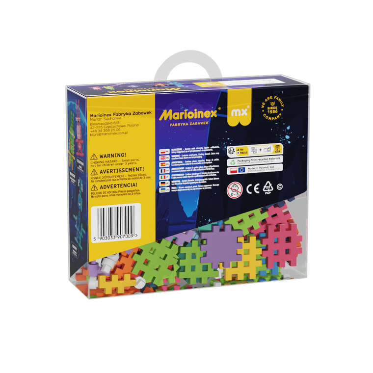 Marioinex, Mini Waffle, Crazy Monsters, Astro Squad, klocki konstrukcyjne, 148 elementów