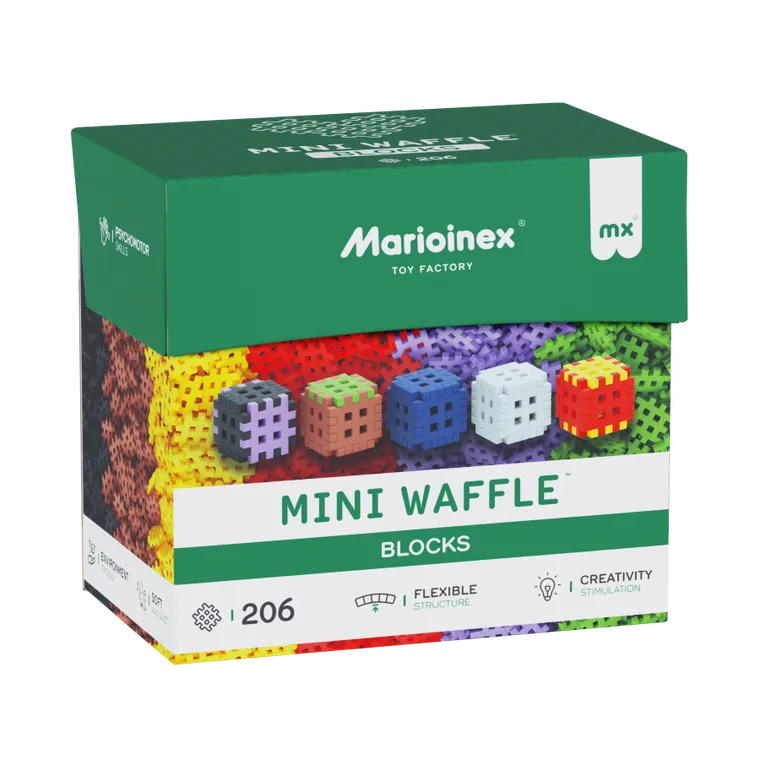 Marioinex, Mini Waffle, Green Blocks, klocki konstrukcyjne, 206 elementów