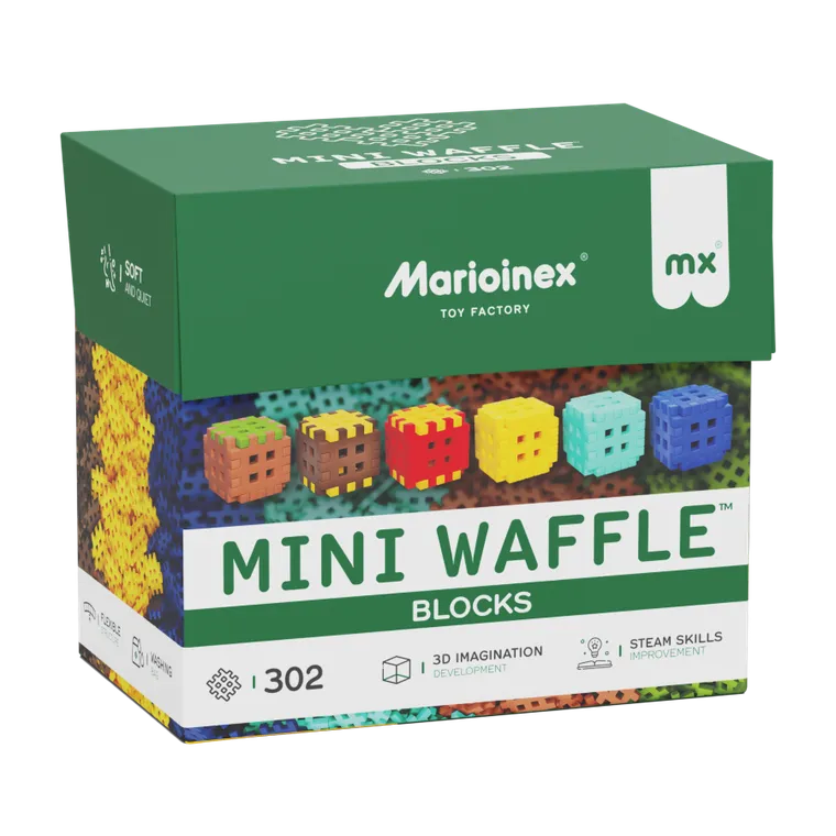 Marioinex, Mini Waffle, Green Blocks, klocki konstrukcyjne, 302 elementy