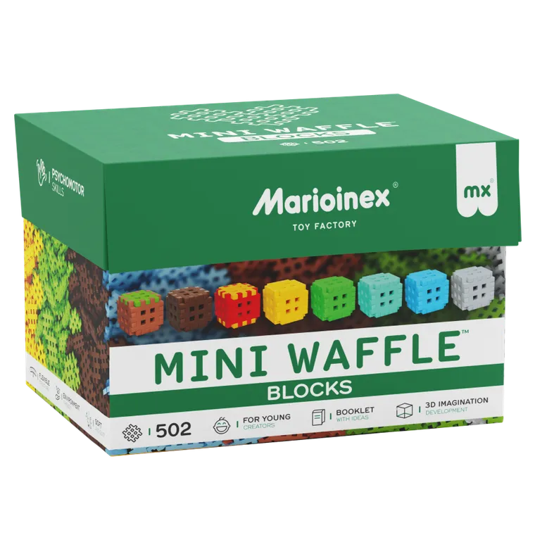 Marioinex, Mini Waffle, Green Blocks, klocki konstrukcyjne, 502 elementy
