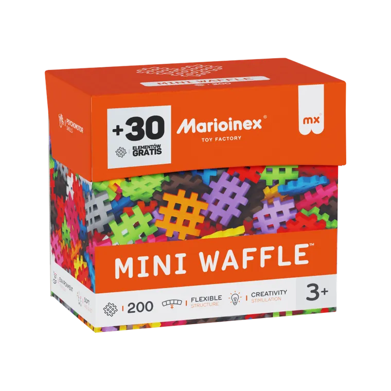 Marioinex, Mini Waffle, klocki konstrukcyjne, 200 + 30 elementów gratis
