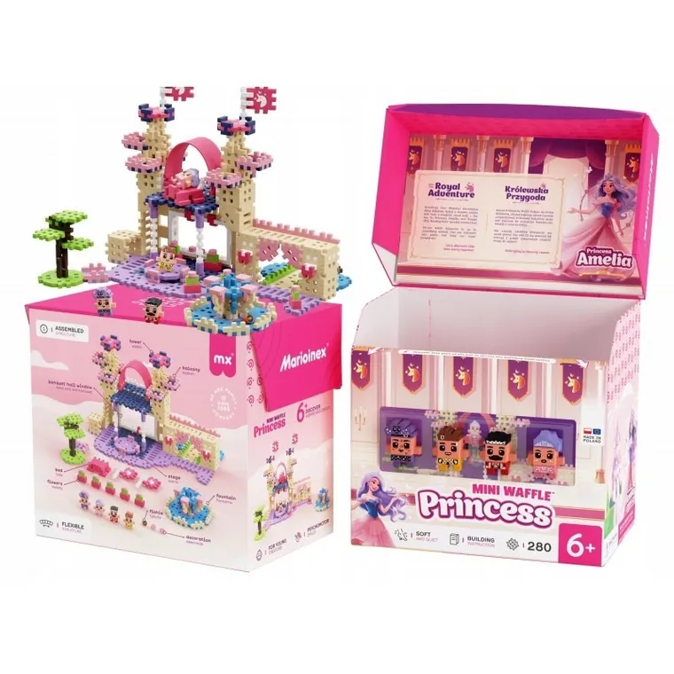 Marioinex, Mini Waffle, Księżniczka, klocki konstrukcyjne, 280 elementów