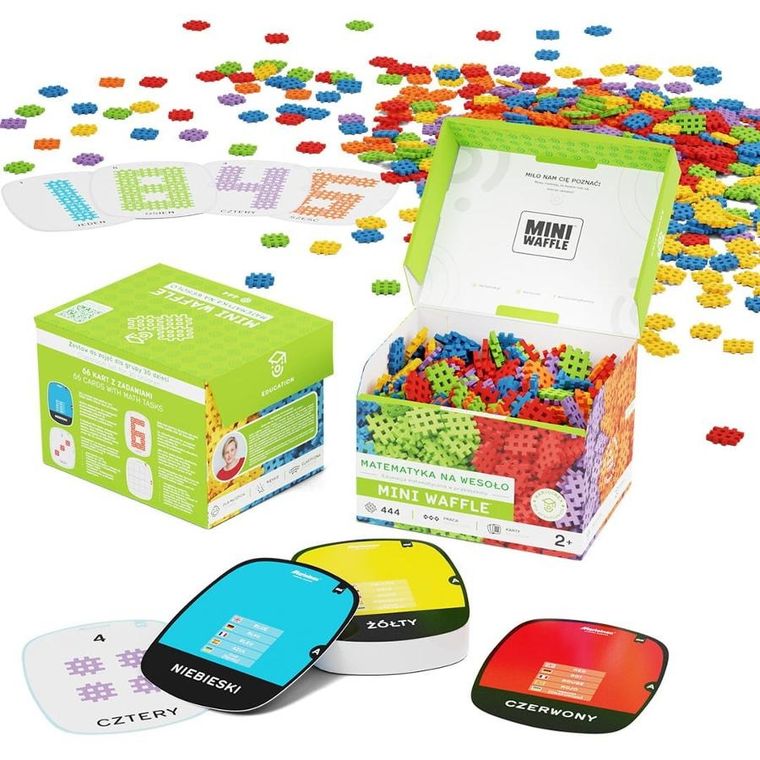 Marioinex, Mini Waffle, Matematyka na wesoło, klocki konstrukcyjne, 444 elementów