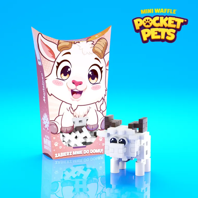 Marioinex, Mini Waffle, Pocket Pets, Koziołek, klocki konstrukcyjne, 35 elementów