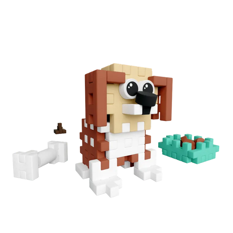 Marioinex, Mini Waffle, Pocket Pets Puppies, Beagle, klocki konstrukcyjne, 46 elementów