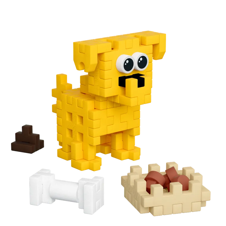 Marioinex, Mini Waffle, Pocket Pets Puppies, Golden Retriever, klocki konstrukcyjne, 52 elementów