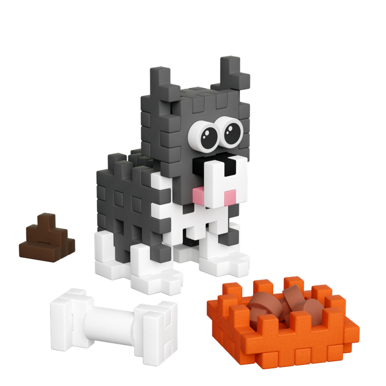 Marioinex, Mini Waffle, Pocket Pets Puppies, Husky, klocki konstrukcyjne, 44 elementów