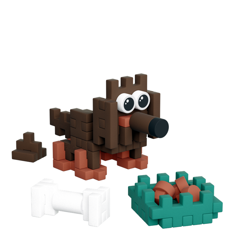 Marioinex, Mini Waffle, Pocket Pets Puppies, Jamnik, klocki konstrukcyjne, 43 elementów