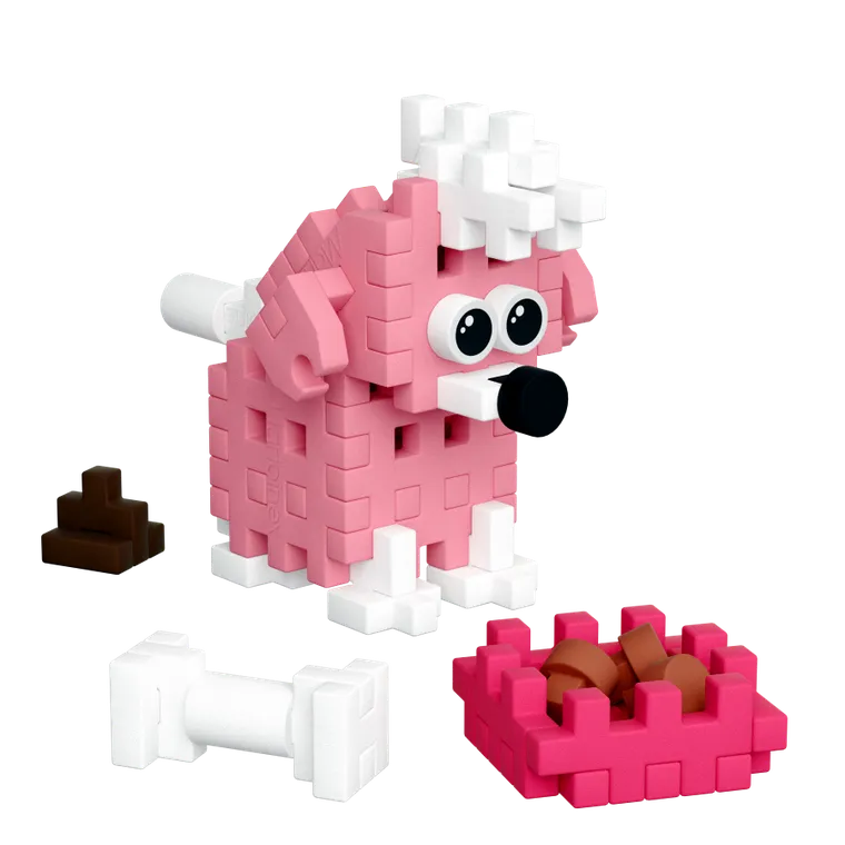 Marioinex, Mini Waffle, Pocket Pets Puppies, Pudel, klocki konstrukcyjne, 47 elementów