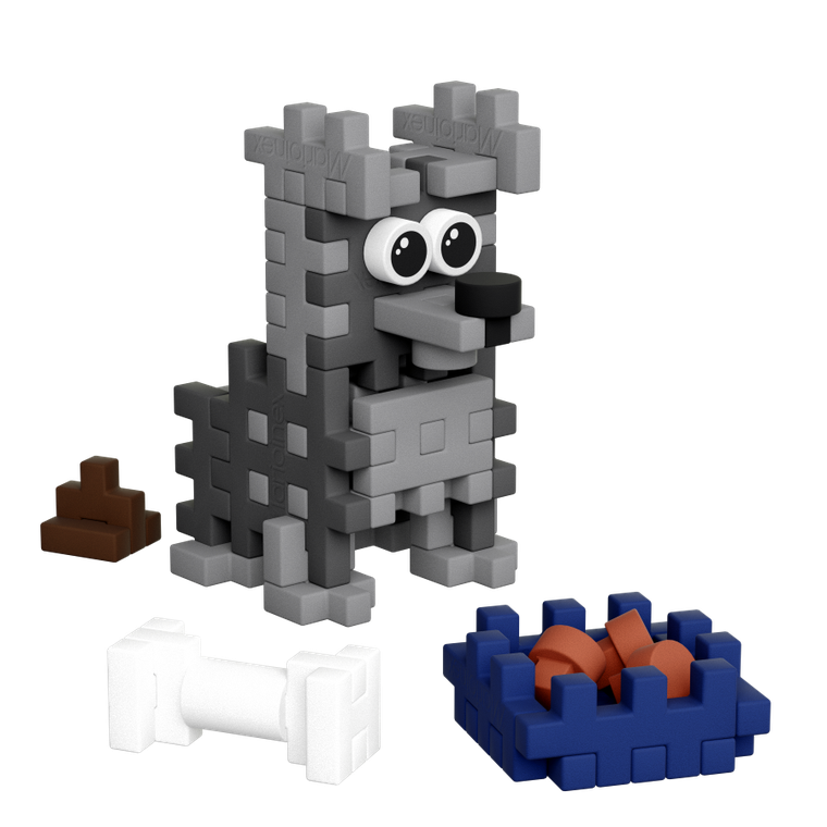 Marioinex, Mini Waffle, Pocket Pets Puppies, Sznaucer, klocki konstrukcyjne, 49 elementów