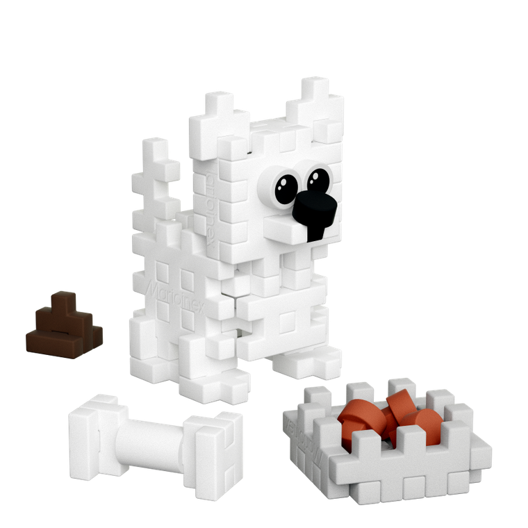 Marioinex, Mini Waffle, Pocket Pets Puppies, West Highland White Terrier, klocki konstrukcyjne, 49 elementów