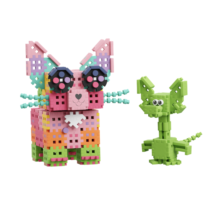 Marioinex, Mini Waffle, Smok Diplodok i Kotek, klocki konstrukcyjne, 280 elementów