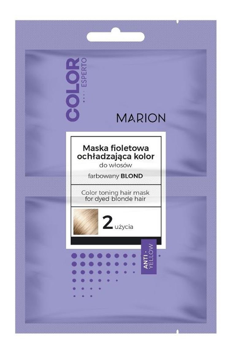 Marion, Color Esperto, maska fioletowa do włosów ochładzająca kolor, farbowany blond, 2-20 ml