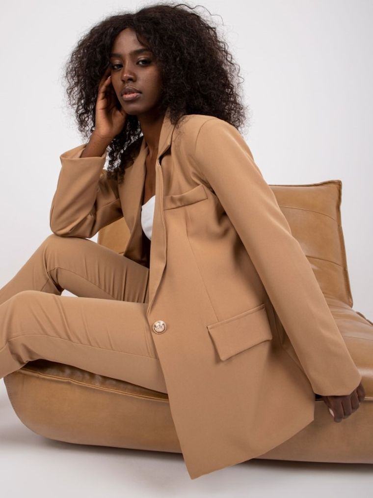 Marynarka damska, beżowa, Italy Moda