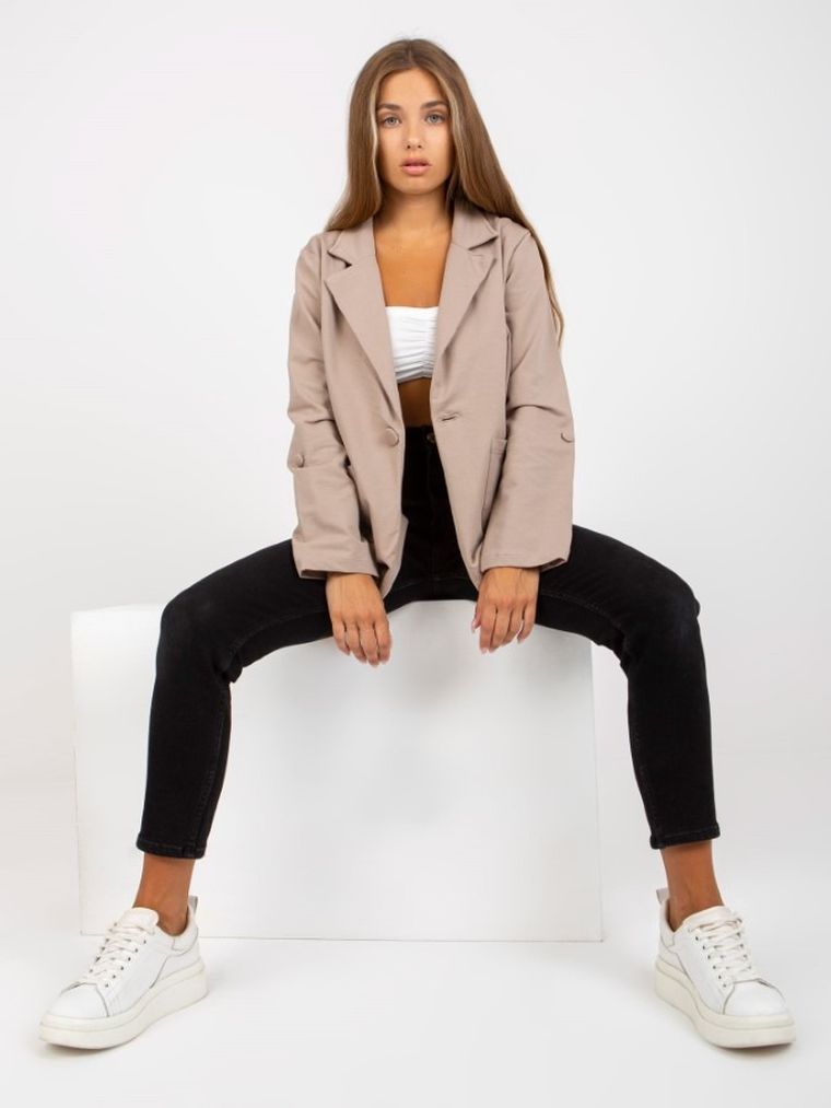 Marynarka damska, beżowa, Rue Paris