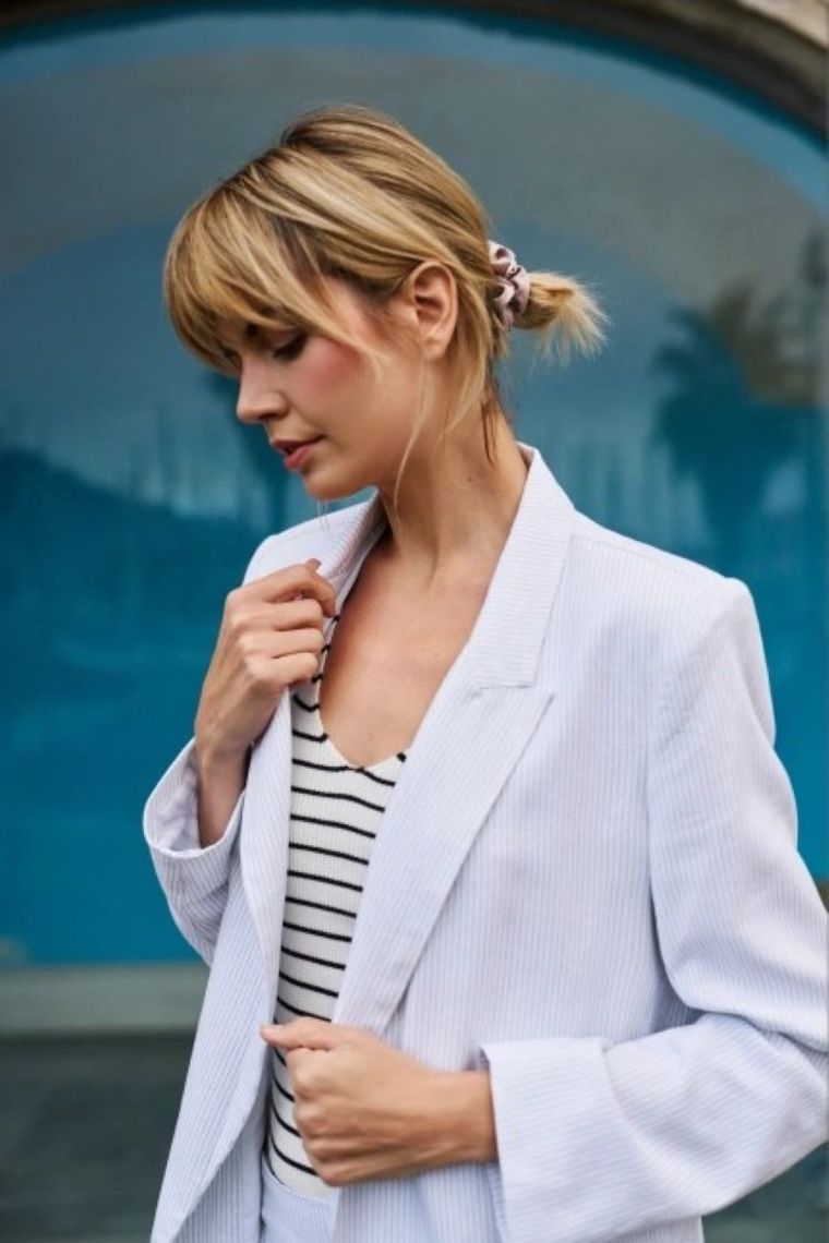 Marynarka damska, biała, Moodo