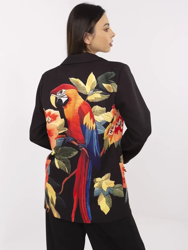 Marynarka damska, czarna, Italy Moda