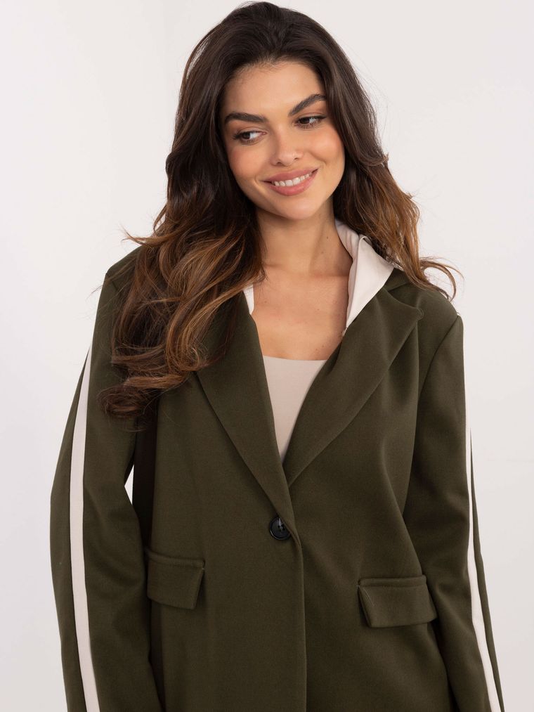 Marynarka damska, khaki, Italy Moda