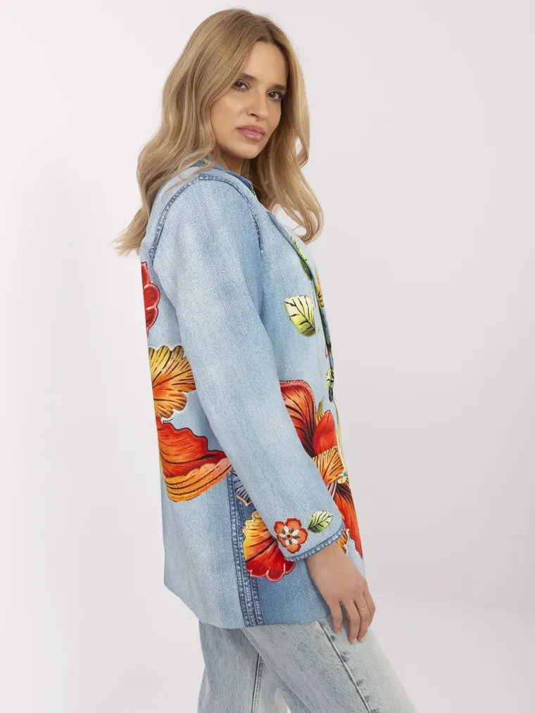 Marynarka damska, niebieska, Italy Moda