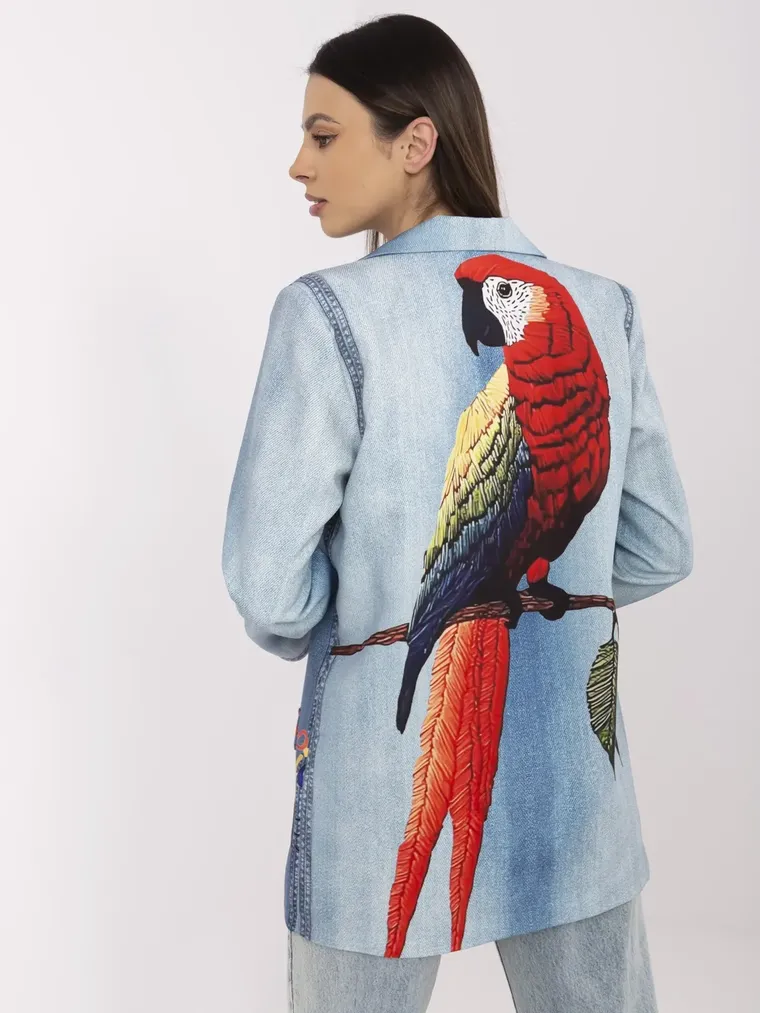 Marynarka damska, niebieska, Italy Moda