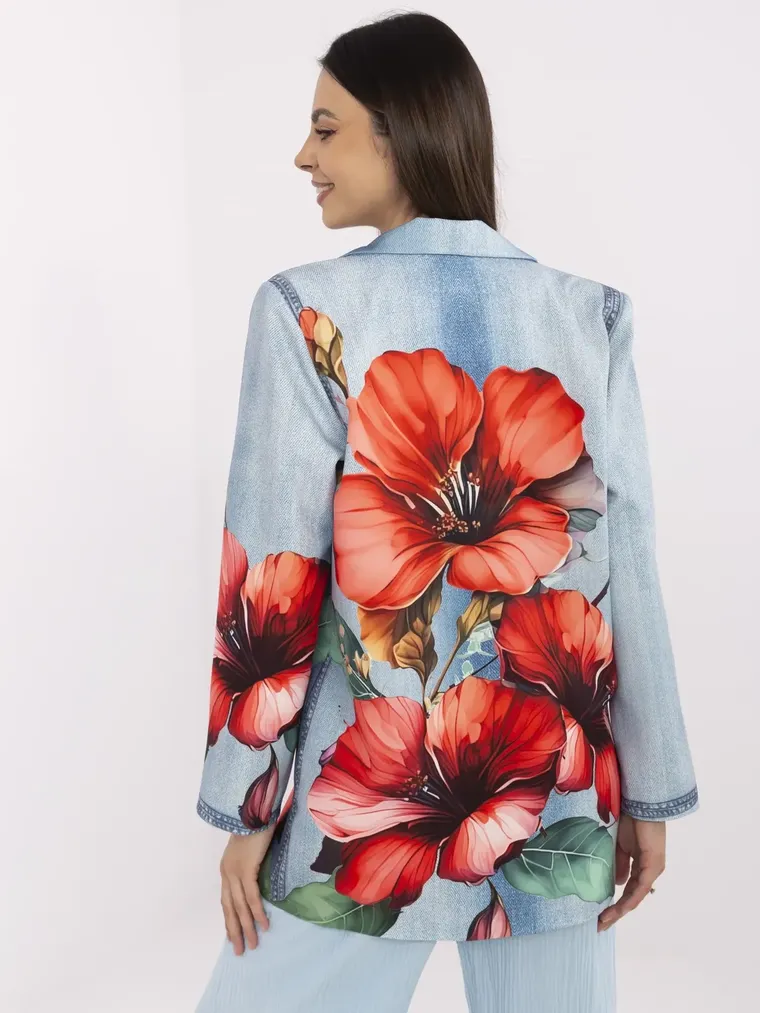 Marynarka damska, niebieska, Italy Moda