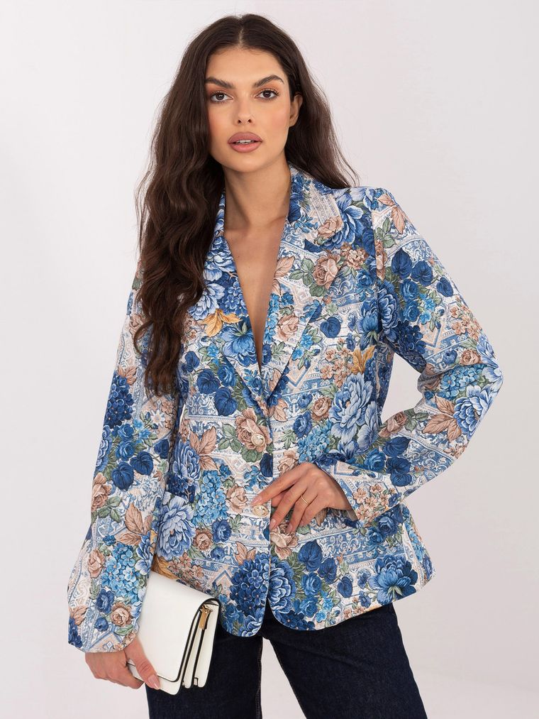 Marynarka damska, niebieska, Italy Moda