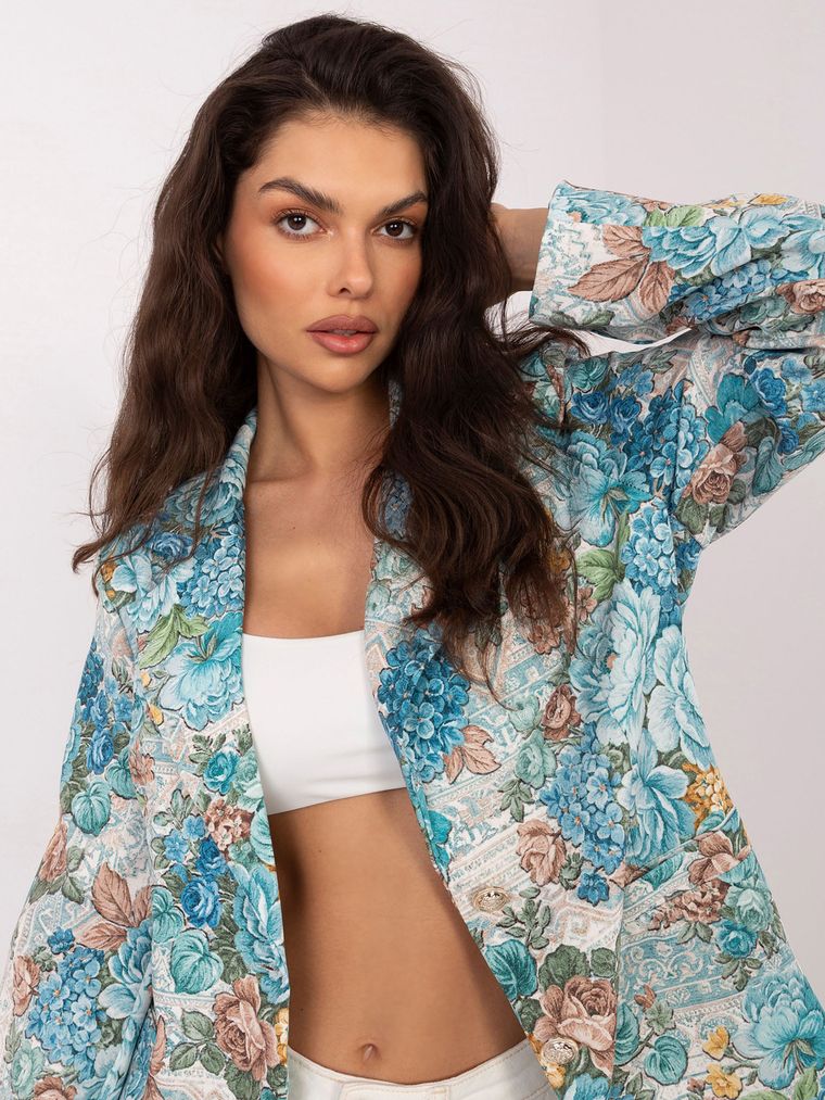 Marynarka damska, niebieska, Italy Moda