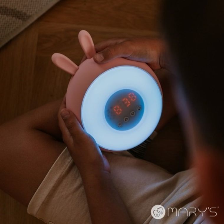 Mary's, Królik, budzik i lampka nocna LED, biały