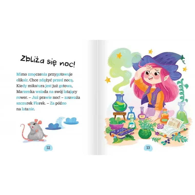 Marzenka i latające krowy. Uczę się czytać. Duże litery. Podział na sylaby