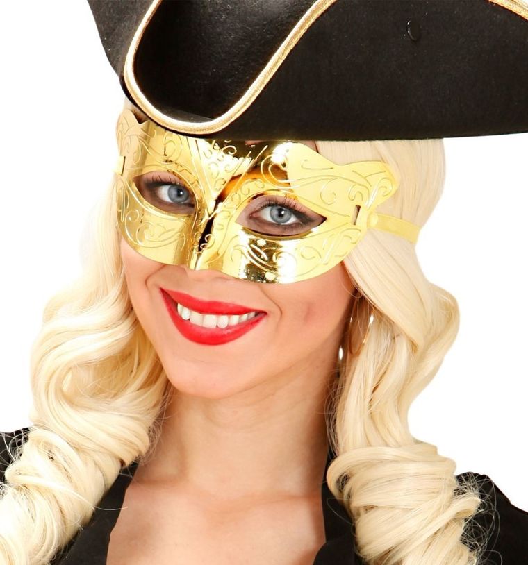 Maska wenecka, złota