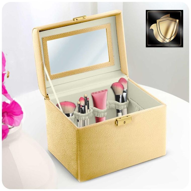 Massido, kuferek na kosmetyki, złoty