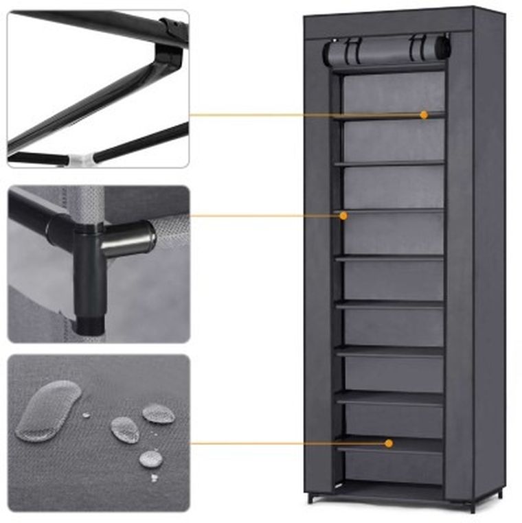 Massido, szafa tekstylna, 58-28-175 cm, grafitowa