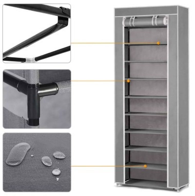 Massido, szafa tekstylna, 58-28-175 cm, szara