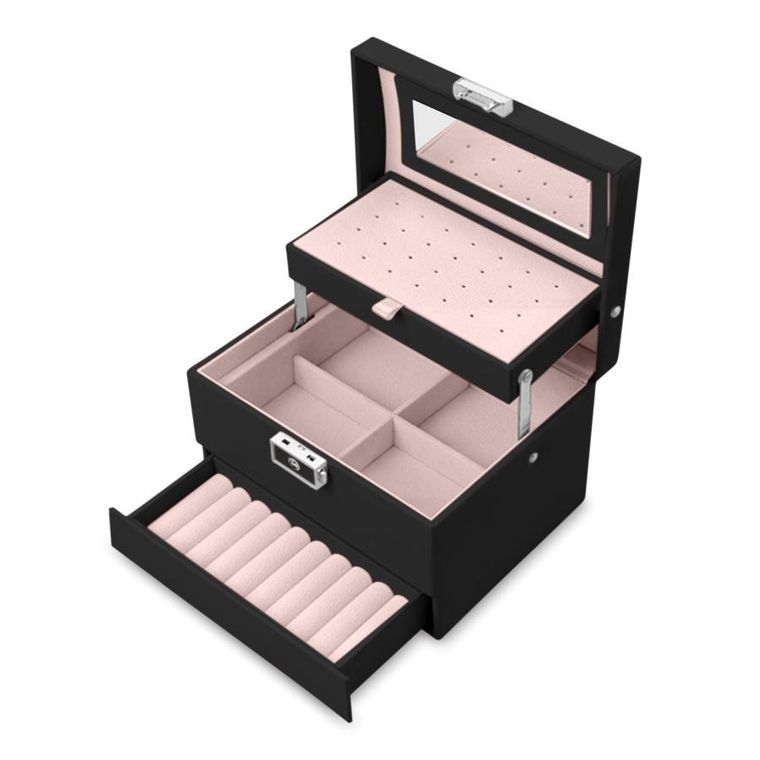 Massido, szkatułka na biżuterię, czarna