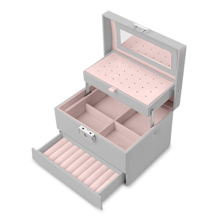 Massido, szkatułka na biżuterię, szara