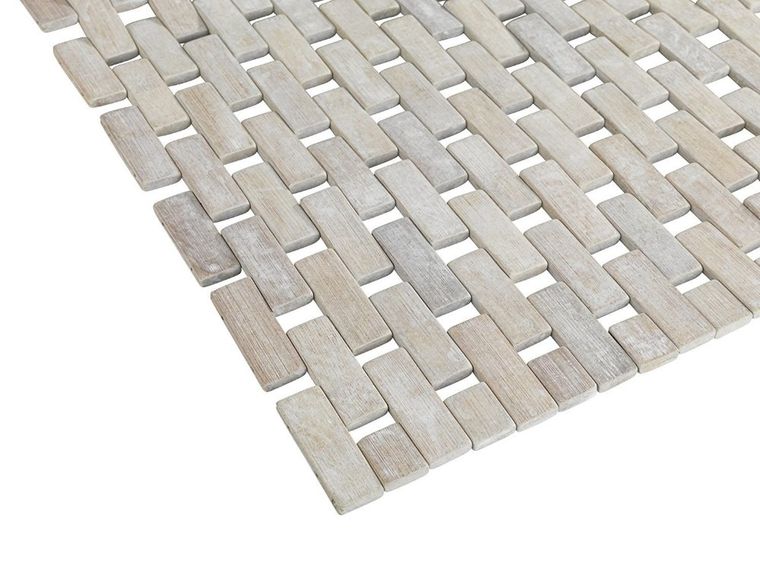 Mata bambusowa, Bamboo, dywanik łazienkowy, biały