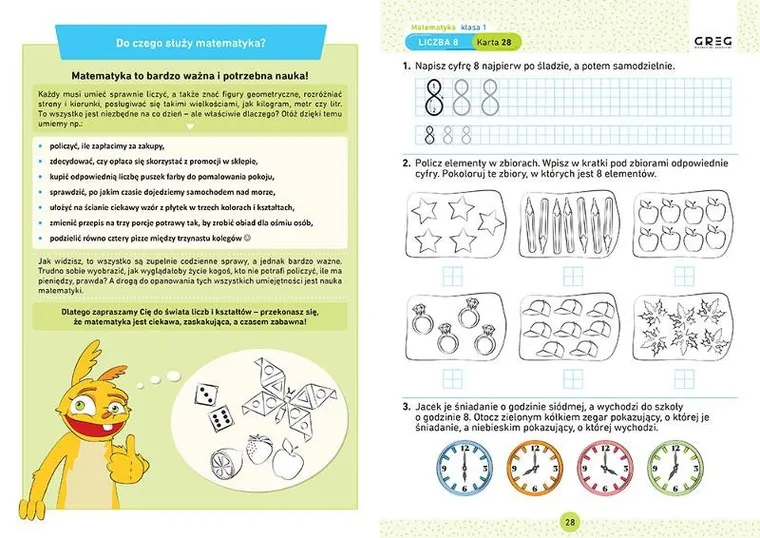 Matematyka. Karty pracy w szkole i w domu - klasa 1