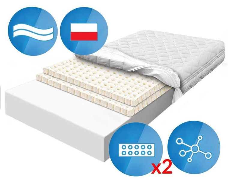 Materace z Gór, Flexi Lati II, materac przewiewny, piankowy, lateksowy, 110-200-21 cm