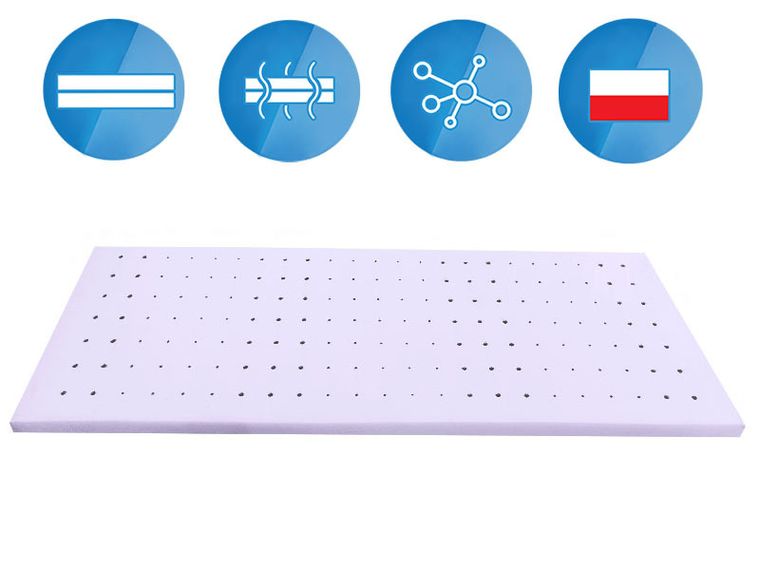 Materace z Gór, Top Air Hard, materac solidny, nawierzchniowy, utwardzany, 90-190-5 cm