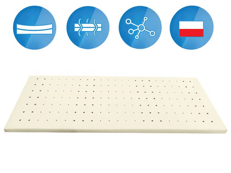 Materace z Gór, Top Air Standard, materac podstawowy, nawierzchniowy, piankowy, bez pokrowca, 70-130-2 cm