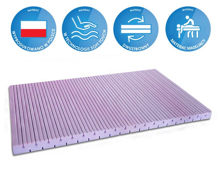 Materace z Gór, Top Conti, materac wyrównujący, nawierzchniowy, bez pokrowca, 60-160-5 cm